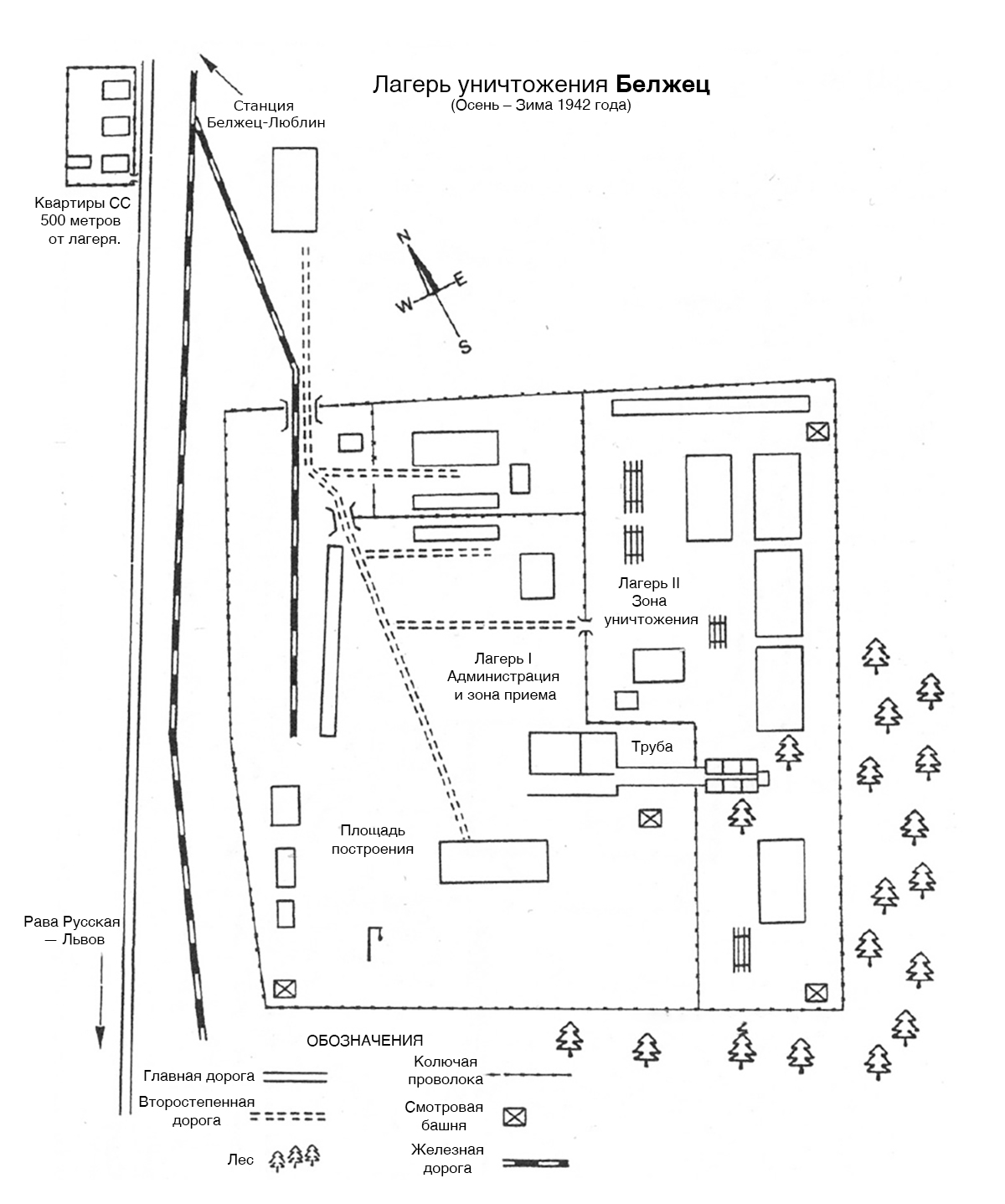 План лагеря Белжец