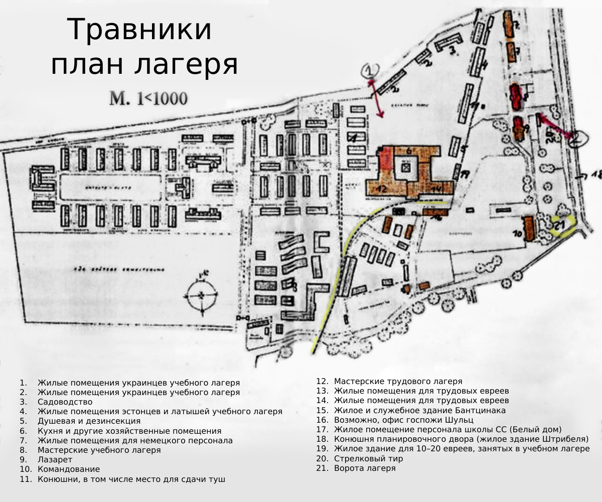 План лагеря Травники